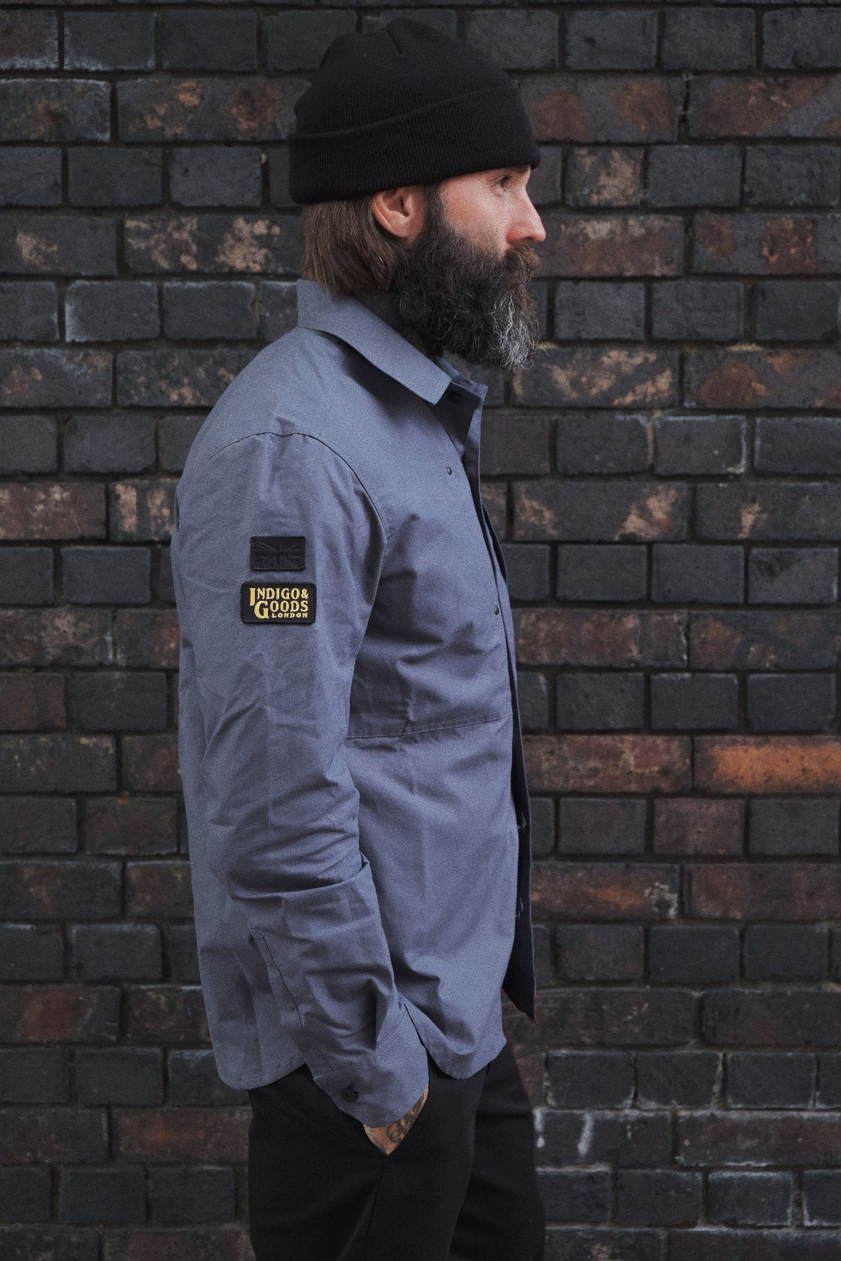 English Terrace Overshirt - HEAVY WEATHERED COTTON - Slate Grey