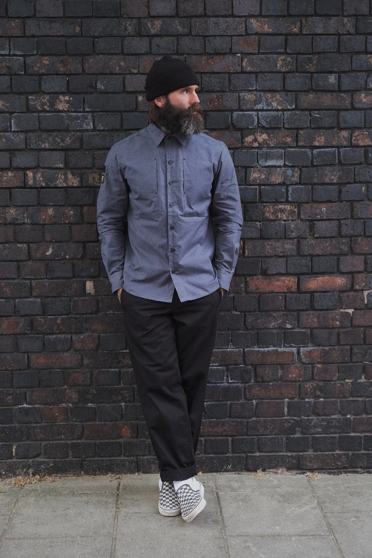 English Terrace Overshirt - HEAVY WEATHERED COTTON - Slate Grey