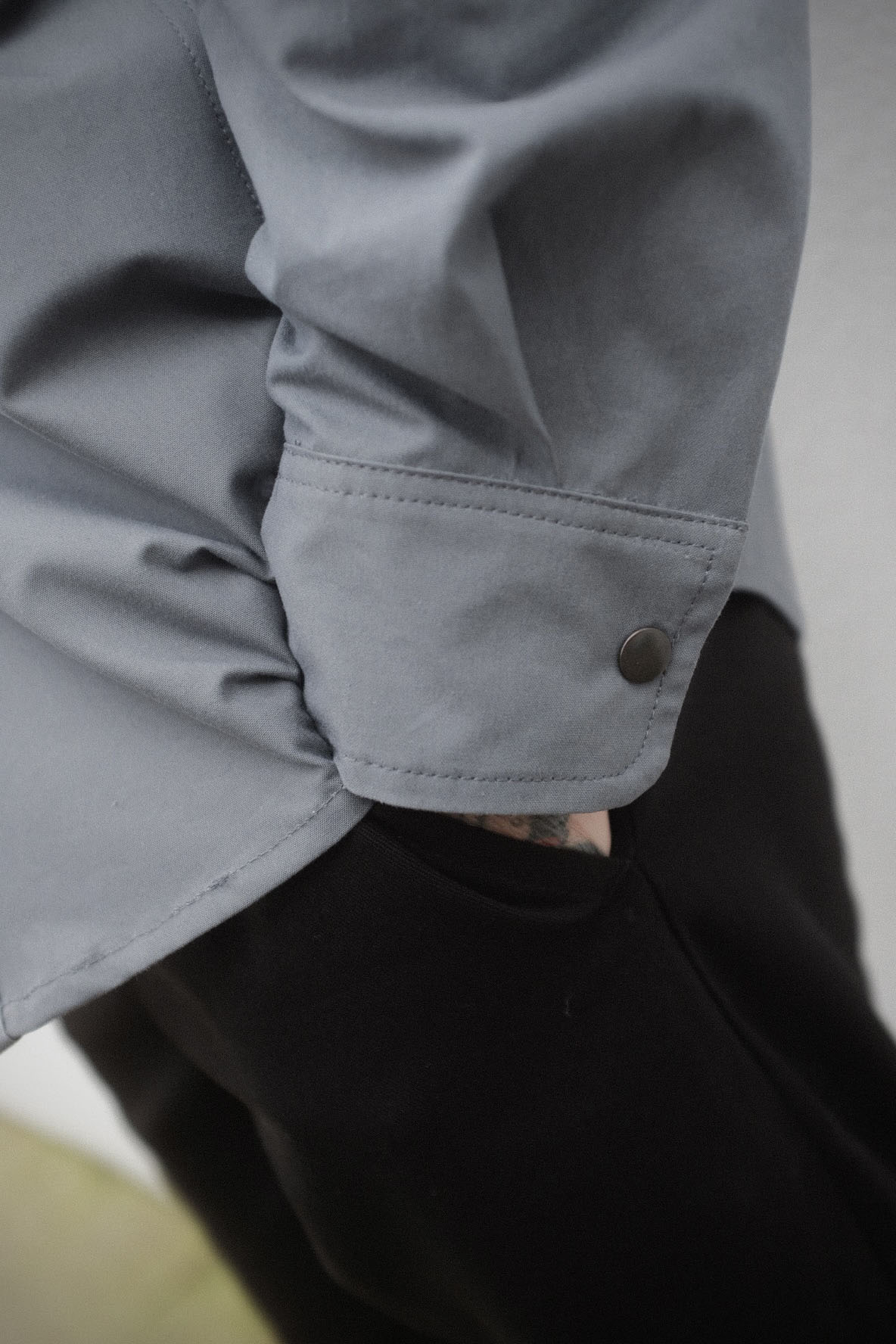 Drop Pocket Shirt - MidWeight Cotton - Slate Grey
