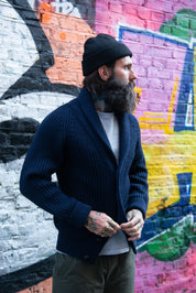 Shawl Collar Cardigan - Navy