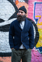 Shawl Collar Cardigan - Navy