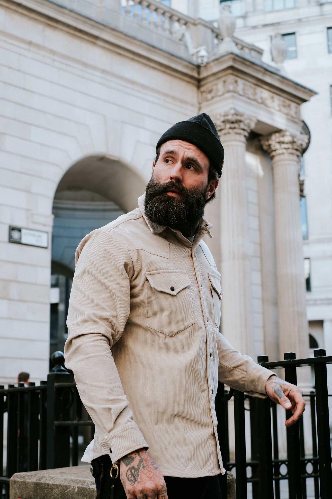 Western Shirt - Heavy Corduroy - Stone
