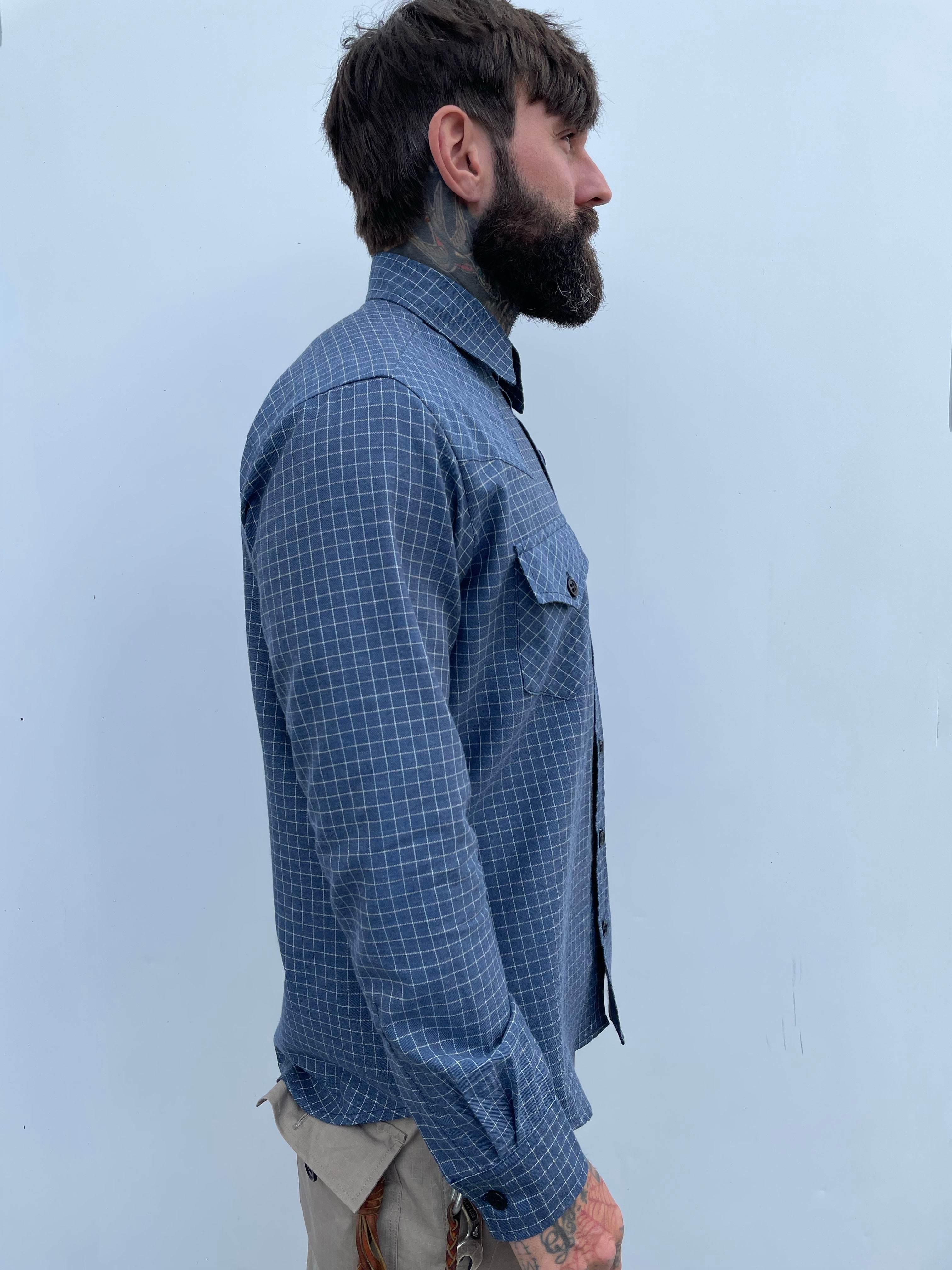 Western Shirt - Tattersall Check Blue