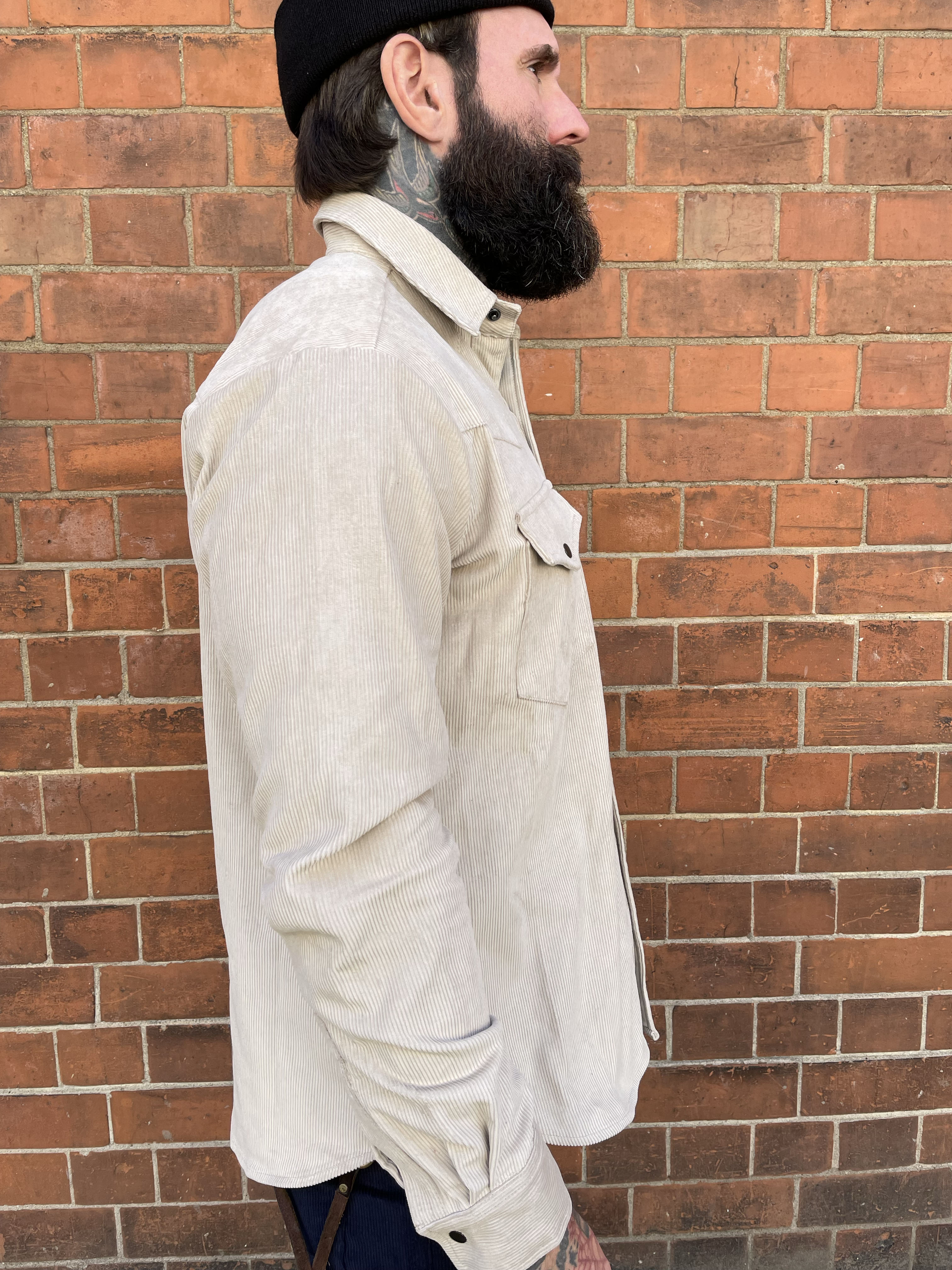 Western Shirt - Heavy Corduroy - Stone